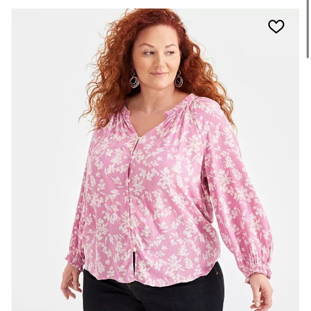 NWT Style & Co. Pink Floral Blouse